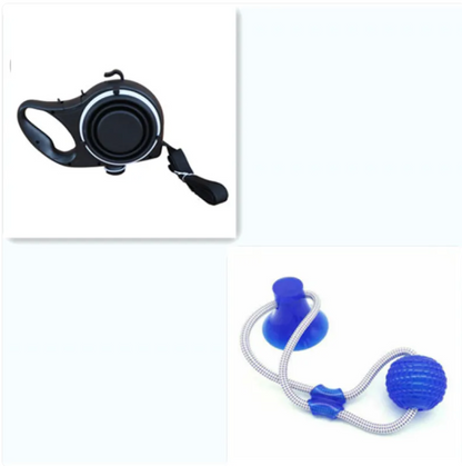 Pet Supplies With Water Bottle, Cup, Pet Rope